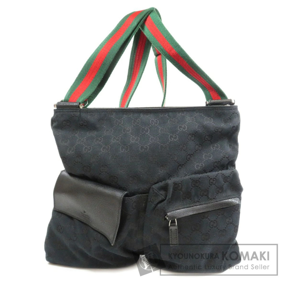 Gucci Sherry Line Shoulder Bag black techno leather